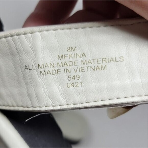 Marc Fisher | Double Strap Cushioned Kina Round Toe Platform Sandals White Gray - Picture 9 of 11